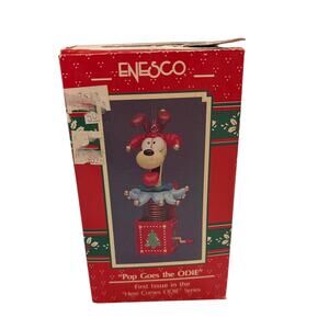 Enesco Pop Goes the Odie Ornament 1990–91 Garfield Series w/ Box Vintage
